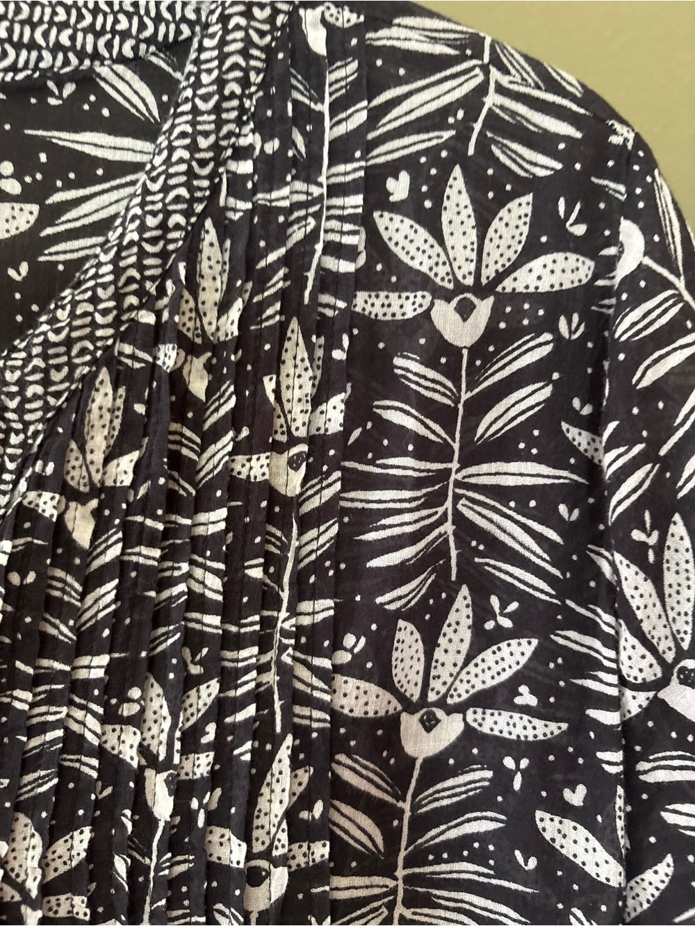 Rockflowerpaper lightweight 100% Cotton V-Neck Tunic Flower Print Size L - Picture 9 of 11